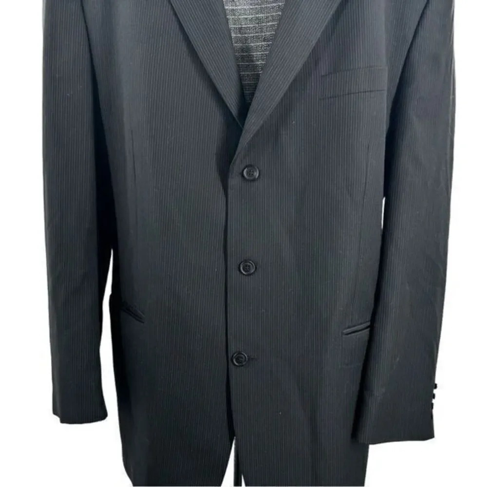Calvin Klein Mens 46 L Black  3 Button‎ 100% Wool Blazer Sports Jacket